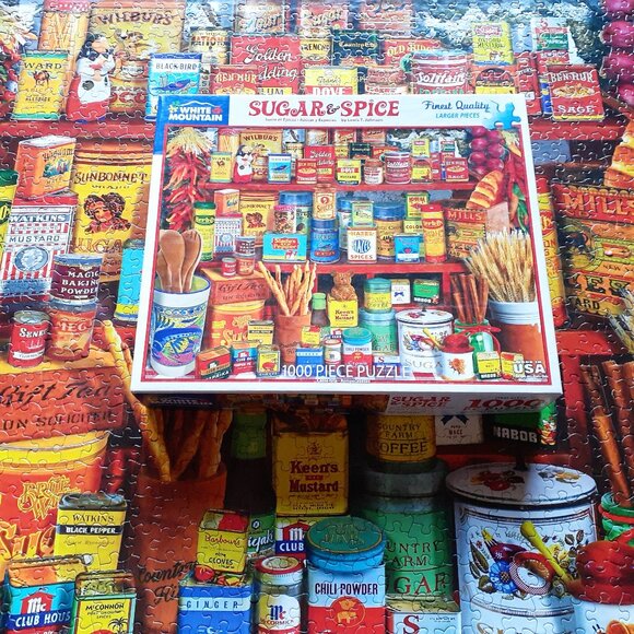 White Mountain Jigsaw Puzzle 1000 Pieces Sugar and Spice Larger Complete - Picture 1 of 7